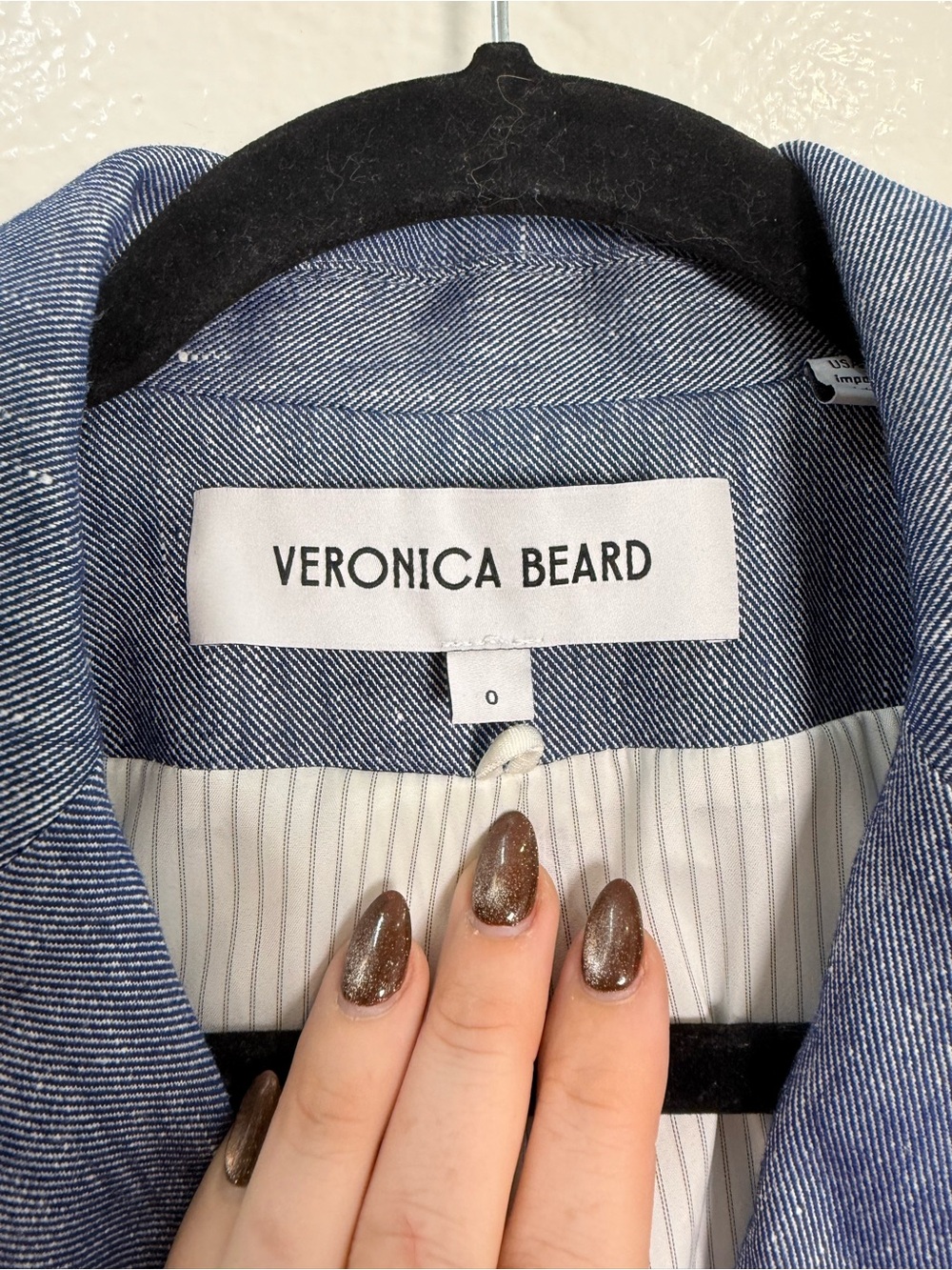 Veronica Beard Miller Dickey Jacket Blazer Blue Melange Double Breasted Size 0 - Picture 7 of 9